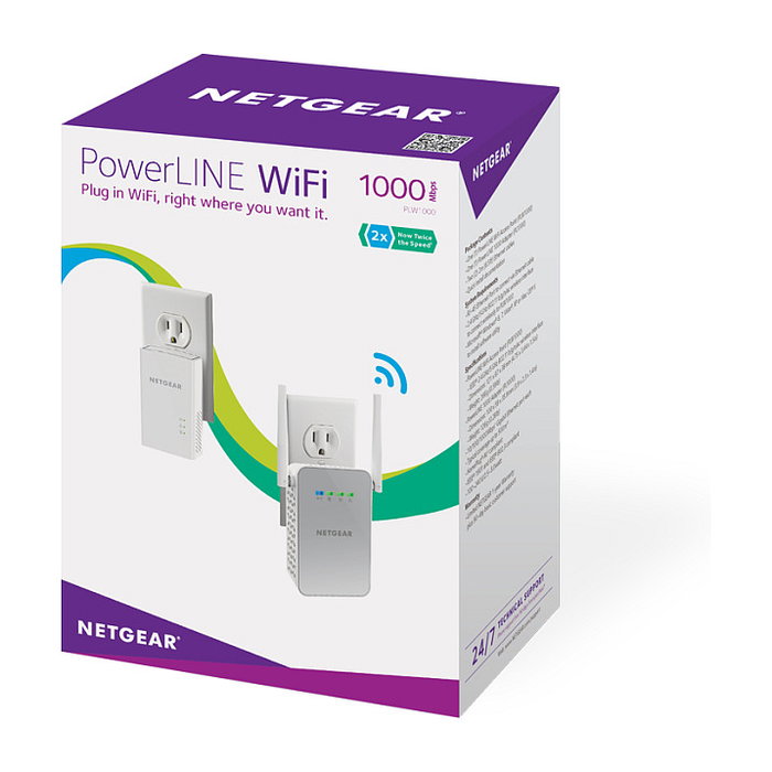 NETGEAR Powerline PLW1000 Kit de Adaptadores WiFi AC y Gigabit Ethernet Blanco