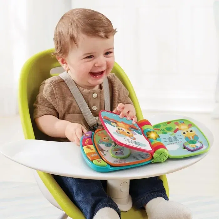 VTECH BABY Libro Super Encantado de Gatitos Bebé Azul - Libro Parlante y Musical para 6-36 Meses con Canciones y Sonidos