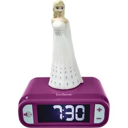 Lexibook Radio Despertador con Luz Nocturna The Snow Queen II Elsa Frozen 2 Efectos de Sonido y Alarma con Tonos Inspirados