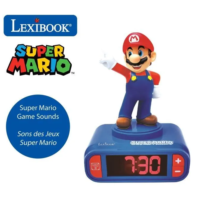 Lexibook Despertador Digital Super Mario con Luz Nocturna y Efectos Sonoros Lexibook Despertador Digital Super Mario con Luz Nocturna y Efectos Sonoros