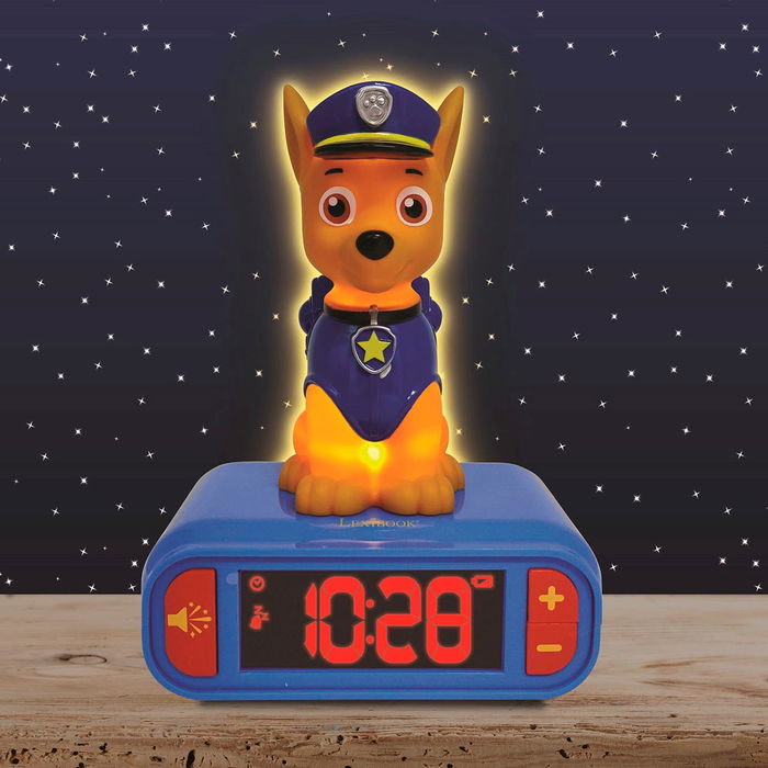Lexibook Reloj Despertador Chase Patrulla Canina RL800PA Niños +3 Años Luz Nocturna y Sonidos