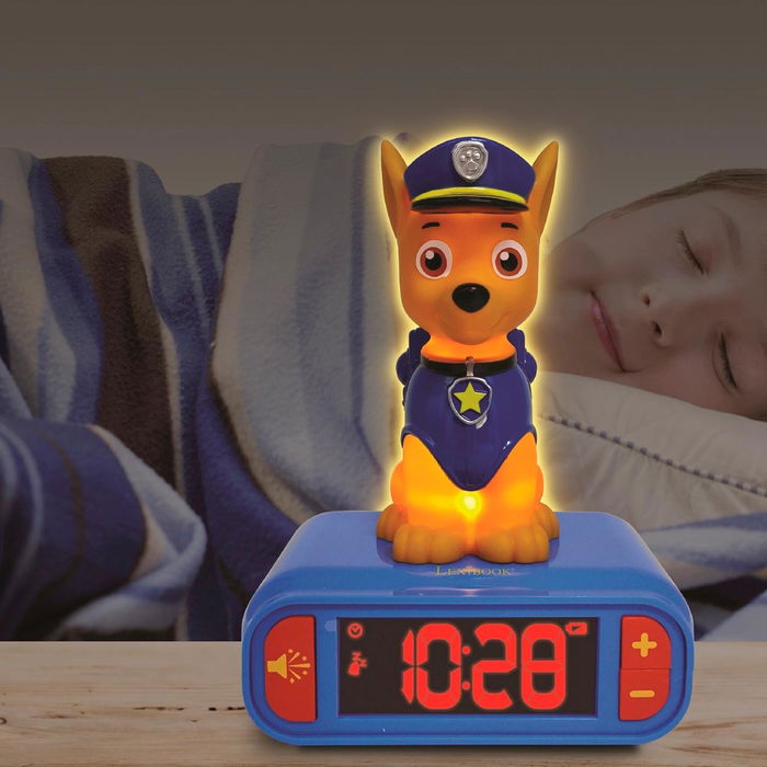 Lexibook Reloj Despertador Chase Patrulla Canina RL800PA Niños +3 Años Luz Nocturna y Sonidos