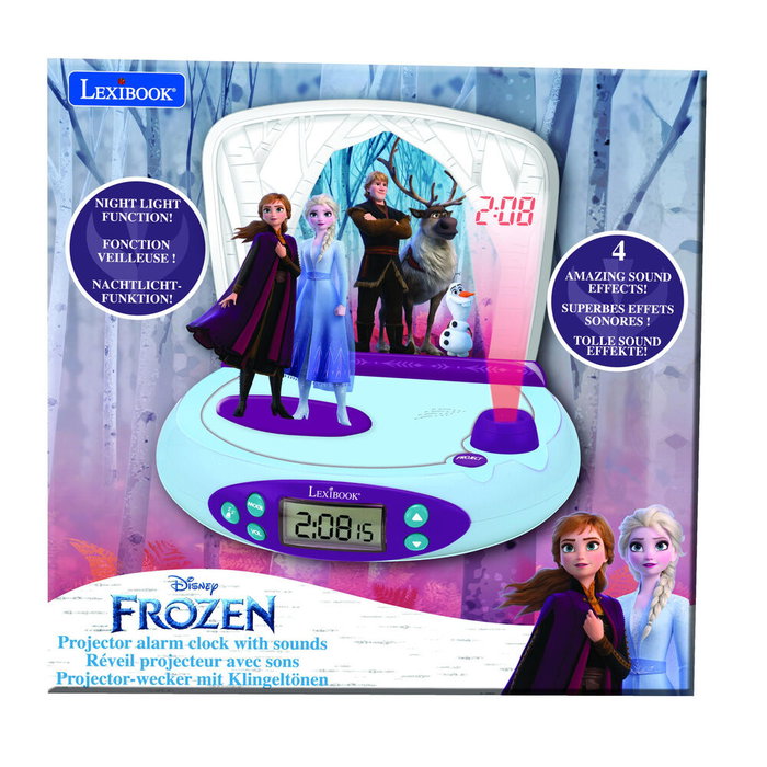 Lexibook Frozen 2 - Reloj despertador proyector con sonidos RP510FZ