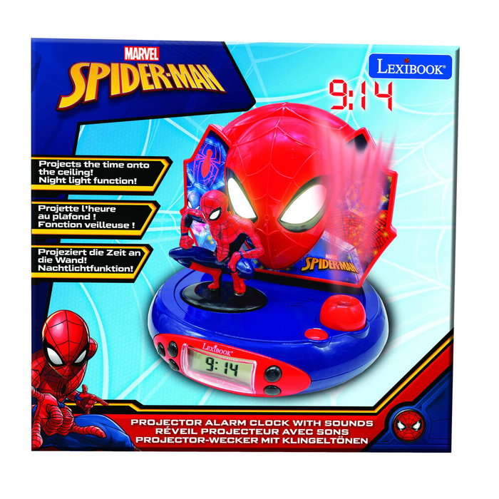 Lexibook Spiderman - Radio reloj despertador con proyección de imágenes y radio FM Lexibook Spiderman - Radio reloj despertador con proyección de imágenes y radio FM