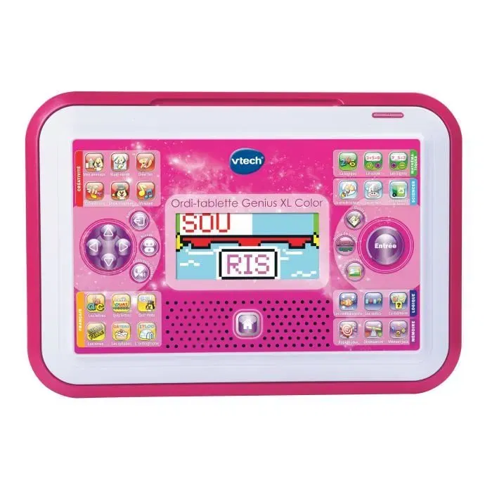 VTECH Tableta Genius XL Color Rosa - Tableta Educativa 2 en 1 Convertible en Portátil - 5 Años+