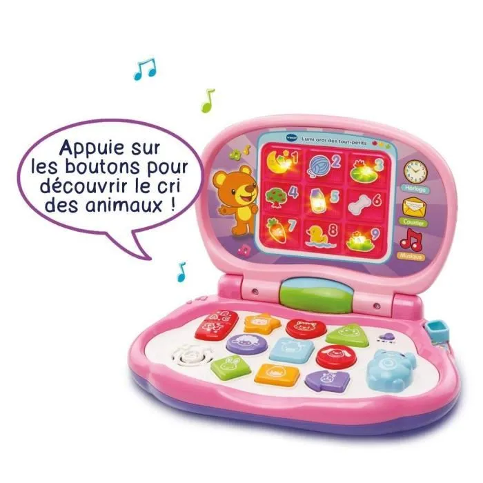 Vtech Baby Lumi Ordi Des Tout-Petits Rose Computadora para niños de 12 a 36 meses con 9 teclas interactivas Vtech Baby Lumi Ordi Des Tout-Petits Rose Computadora para niños de 12 a 36 meses con 9 teclas interactivas