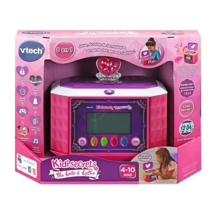 Vtech KidiSecrets Mi Joyero Mágico Interactivo con Pantalla Retroiluminada para Niñas de 4-10 Años - Guarda Secretos Vtech KidiSecrets Mi Joyero Mágico Interactivo con Pantalla Retroiluminada para Niñas de 4-10 Años - Guarda Secretos