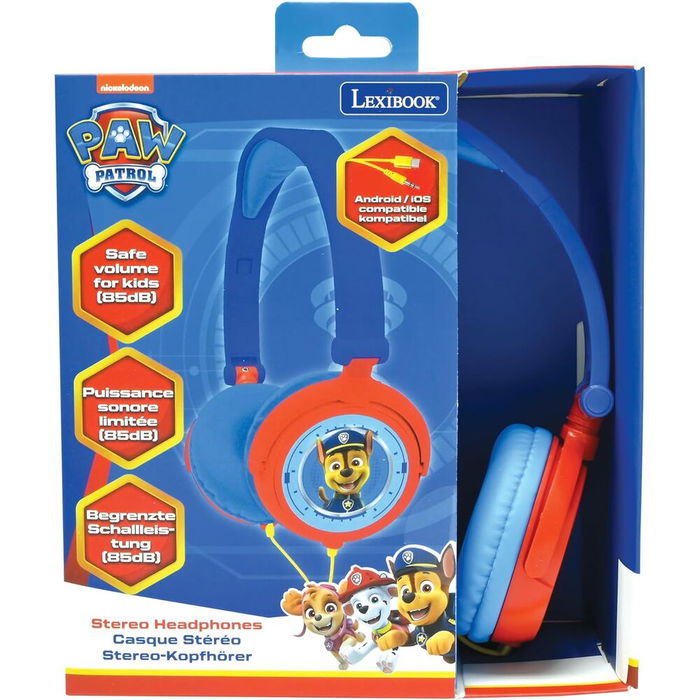 Lexibook Auriculares Patrulla Canina Paw Patrol Estéreo Plegables con Cable y Volumen Limitado 85 dB