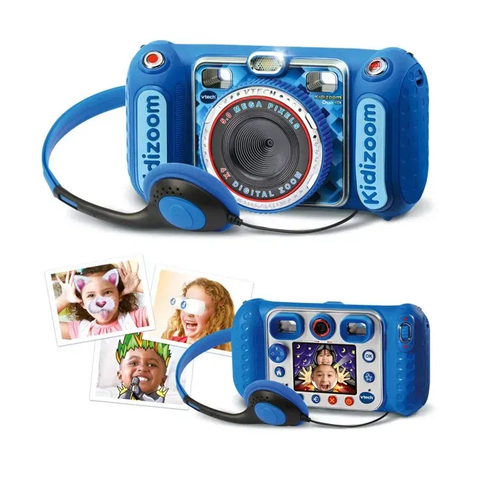 Vtech Kidizoom Duo DX Azul Cámara Infantil para Niños +3 Años, Con Filtros Divertidos y Juegos de Realidad Aumentada