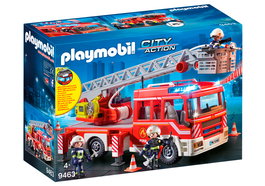 Playmobil Camión de Bomberos con Escalera Extensible 9463 Compatible con Módulo RC, Luces y Sonidos