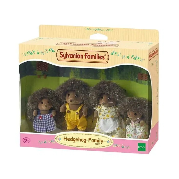 Sylvanian Families 4018 Familia Herisson Familia Erizo Articulada 4 Personajes Juguete Niños