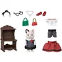 Sylvanian Families 5462 Set Maleta de Moda y Hermana Mayor Gato Bicolor, Muñeca para Niños y Niñas