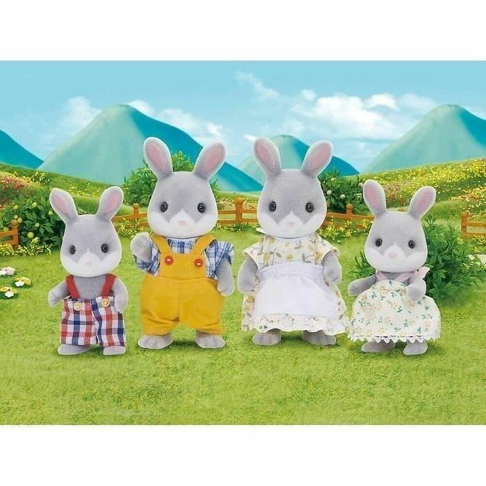 Sylvanian Families Familia Conejo Gris de 4 figuras Sylvanian Families Familia Conejo Gris de 4 figuras