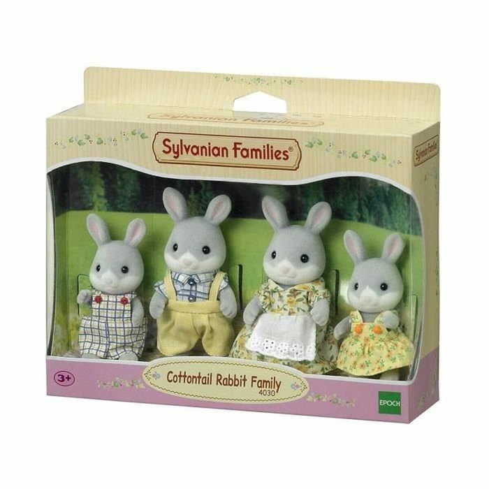 Sylvanian Families Familia Conejo Gris de 4 figuras Sylvanian Families Familia Conejo Gris de 4 figuras