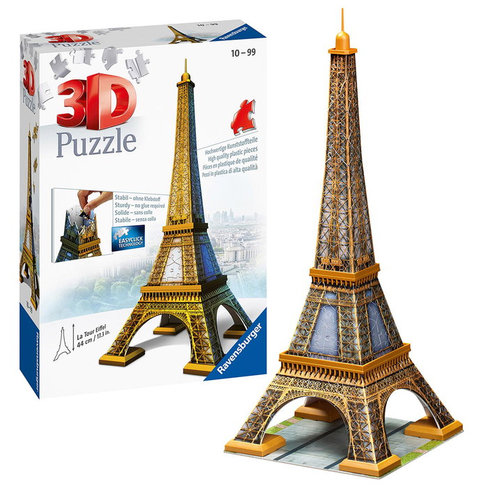 Ravensburguer Puzzle 3D Torre Eiffel Modelo 12556, 216 Piezas, Edad +10 Años, Tecnología Easy Click