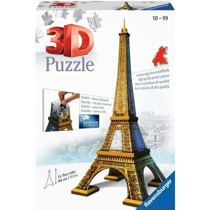 Ravensburger Puzzle 3D Torre Eiffel 216 piezas Ravensburger Puzzle 3D Torre Eiffel 216 piezas