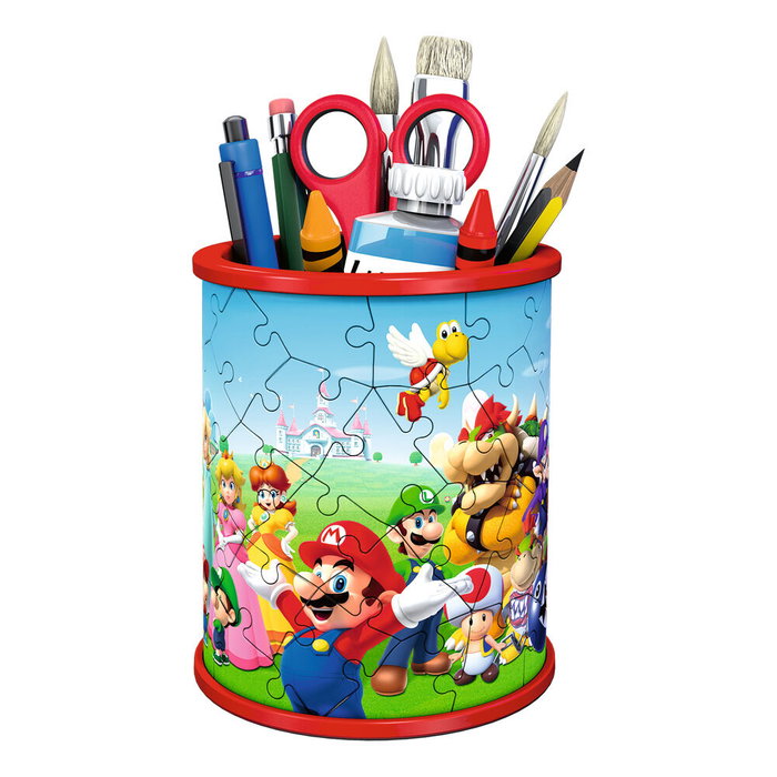 RAVENSBURGER Puzzle 3D Portalápices Super Mario 54 Piezas - Tamaño: 9.5x3.7cm