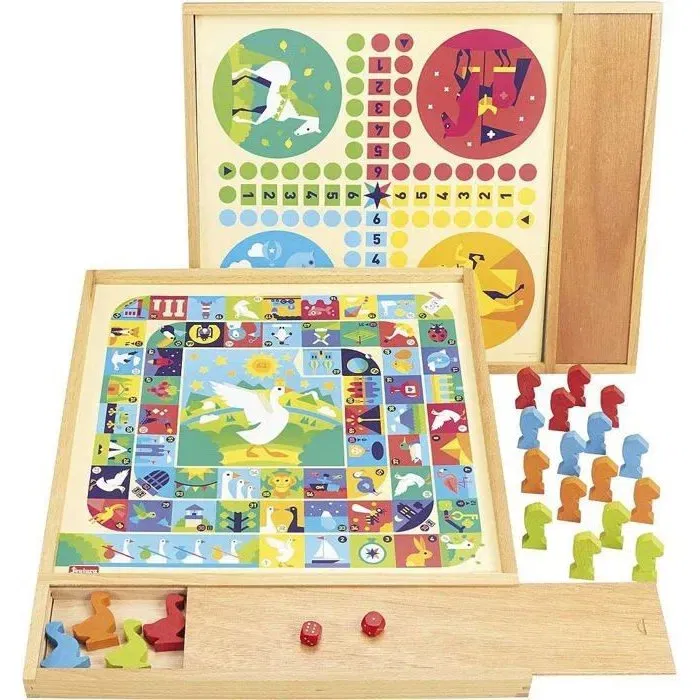 JEUJURA Juego de Gansos y Caballos con Estuche de Madera, 41x33x2.5 cm, a Partir de 3 Años JEUJURA Juego de Gansos y Caballos con Estuche de Madera, 41x33x2.5 cm, a Partir de 3 Años
