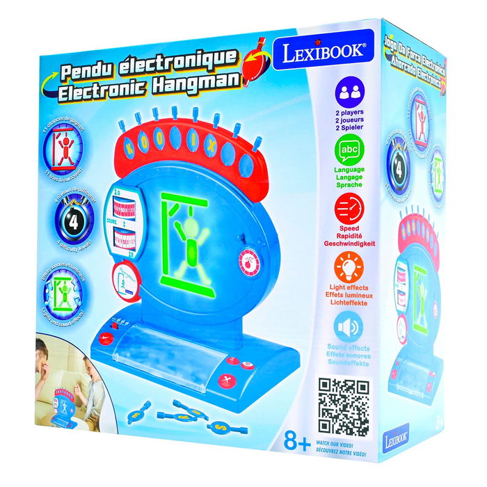 Lexibook El Ahorcado Electrónico JG800 Juego Educativo para Niños +8 Años con Múltiples Niveles y Modalidades