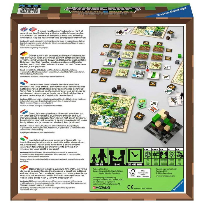 Ravensburger Juego de Mesa Minecraft Builders & Biomes - Juego Familiar de Exploración y Construcción para 2-4 Jugadores a Partir de 10 Años