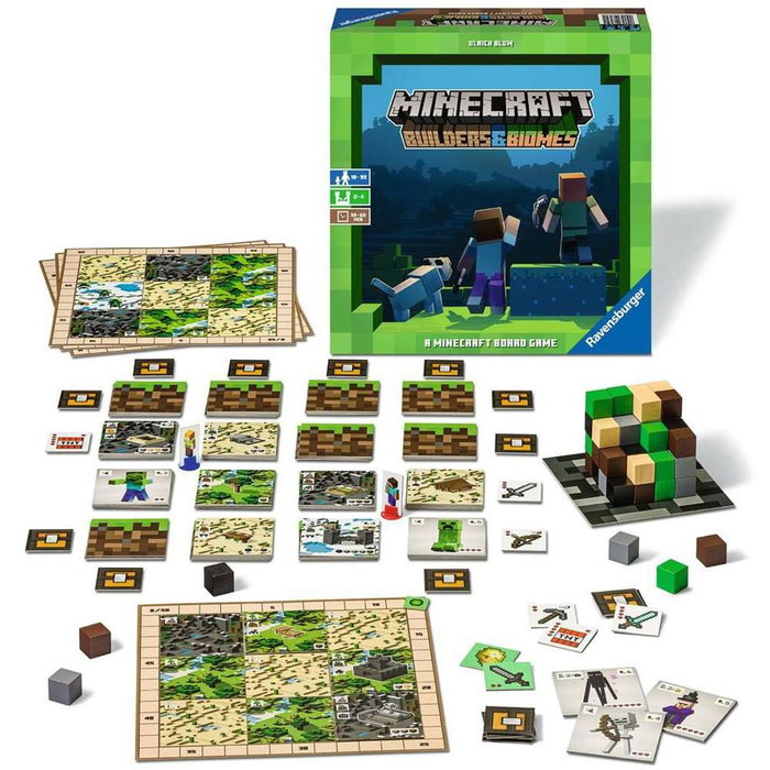 Ravensburger Juego de Mesa Minecraft Builders & Biomes - Juego Familiar de Exploración y Construcción para 2-4 Jugadores a Partir de 10 Años