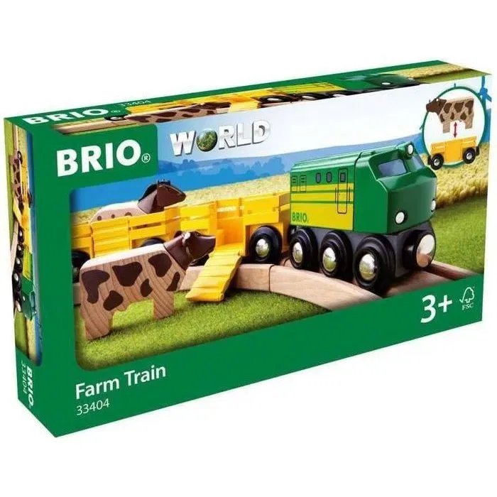 Brio World 33404 Tren de Animales de Granja con Rampa para Niños a partir de 3 Años