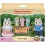 Sylvanian Families Familia Husky Mamá Papá Trillizos Muñecos Articulados con Ropa