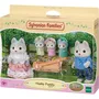 Sylvanian Families Familia Husky Mamá Papá Trillizos Muñecos Articulados con Ropa