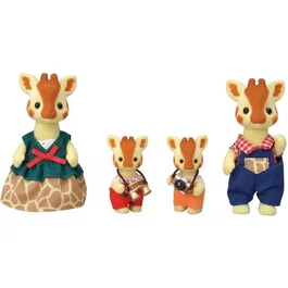 Sylvanian Families Familia de las Jirafas, 4 Personajes Articulados y Vestidos Incluye Mamá, Papá y Bebés