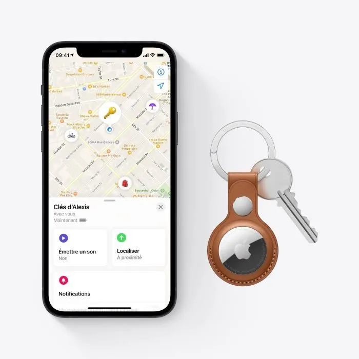 Apple AirTag 1 Pack - Localizador y Buscador de Objetos Bluetooth, Plata/Blanco