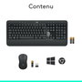 Logitech MK540 Advanced Combo Teclado y Ratón Inalámbrico para PC, Receptor Unifying, Diseño Francés AZERTY, Teclado Completo Resistente a Salpicaduras