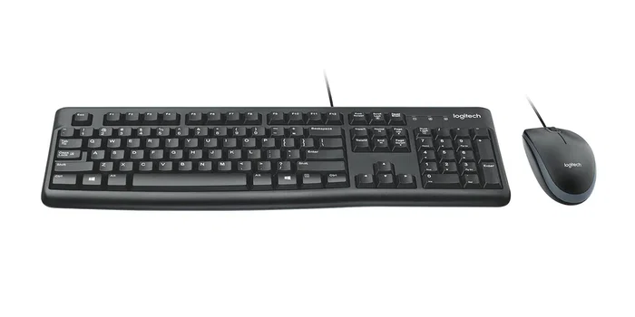 Logitech 920-002539 MK120 - Teclado USB con Teclado Numérico y Ratón Óptico Incluido - AZERTY Francés - Negro - 1.5m Cable Teclado y 1.8m Cable Ratón - Resistente a Derrames (60ml)