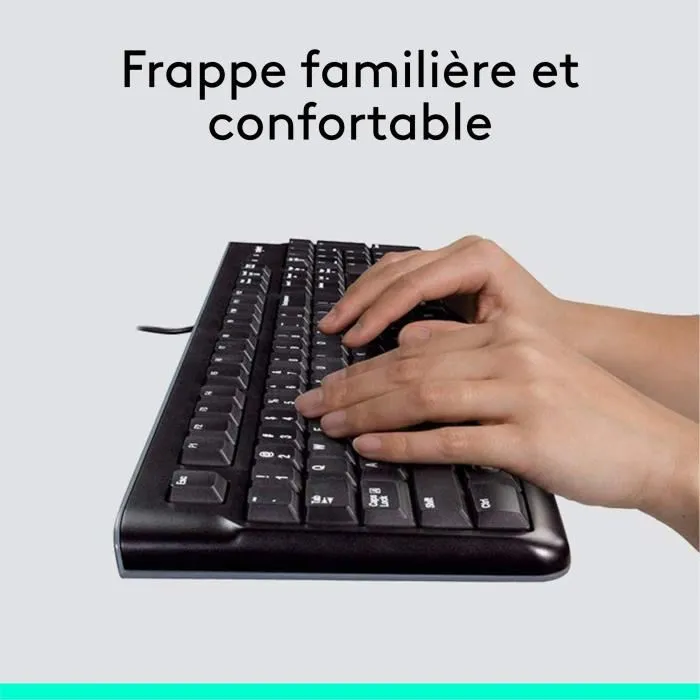 Logitech MK120 Combo de Teclado Francés AZERTY y Ratón Óptico Negro Logitech MK120 Combo de Teclado Francés AZERTY y Ratón Óptico Negro