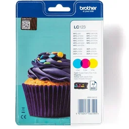 Brother LC123RBWBP Cartucho de Tinta de Color (Cian/Magenta/Amarillo) Blíster 3 Unidades