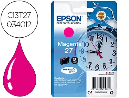 Epson Cartucho de Tinta Magenta nº27 DURABrite Ultra Epson Cartucho de Tinta Magenta nº27 DURABrite Ultra