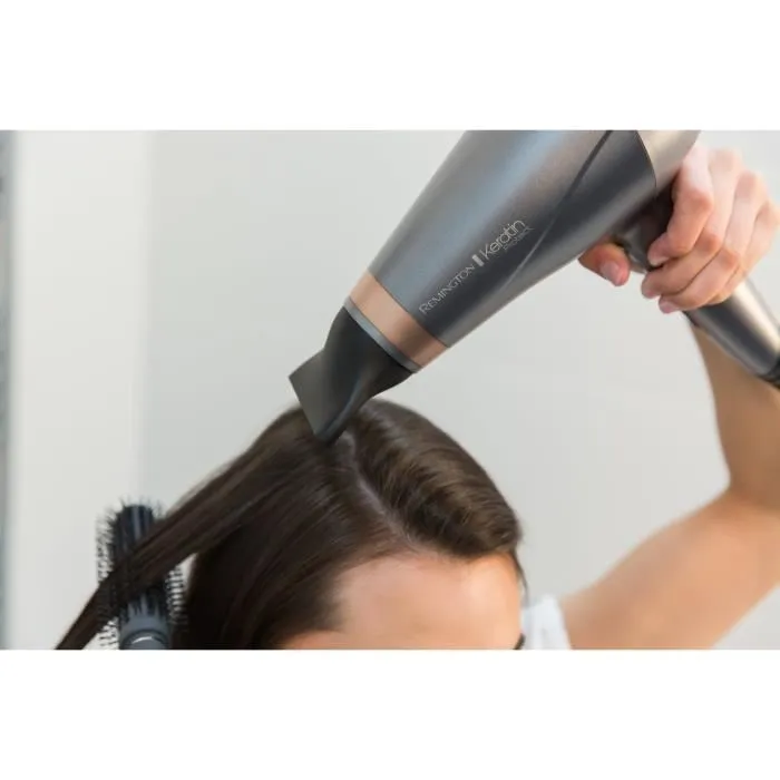 Remington AC8820 Keratin Protect Secador de Pelo 2200W con 2 Concentradores y 1 Difusor Gris