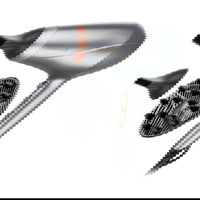 Remington AC8820 Secador Pelo Profesional AC 2200W 3 Temperaturas 2 Velocidades 41 m/s Accesorios Plata Remington AC8820 Secador Pelo Profesional AC 2200W 3 Temperaturas 2 Velocidades 41 m/s Accesorios Plata