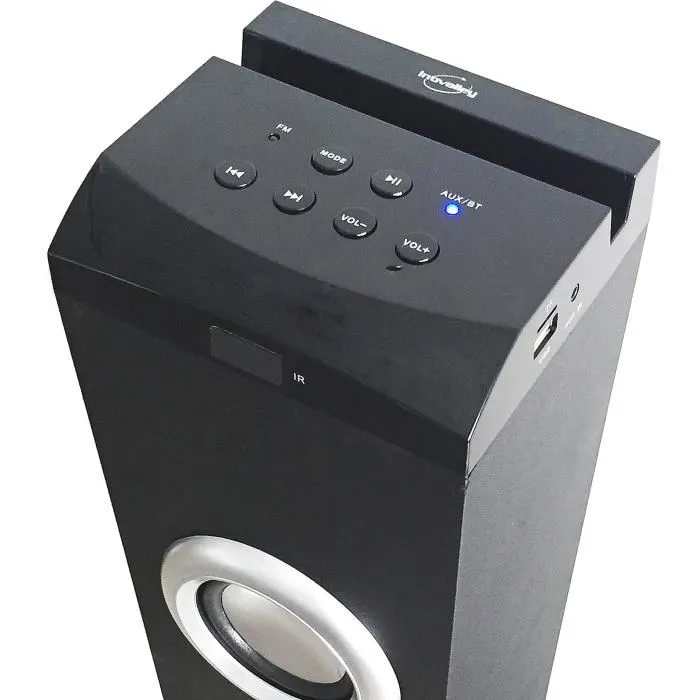 Inovalley HP41-BTH Torre de sonido Bluetooth negra con Radio FM, USB, Micro SD y AUX-IN. Potencia de 60W y control remoto
