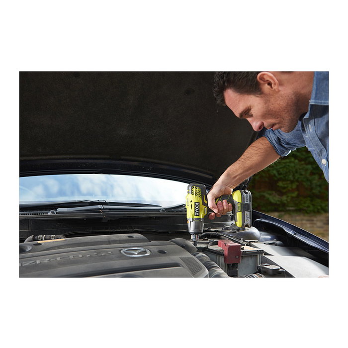 Ryobi R18IW3-0 Destornillador de Impacto Inalámbrico 18V, 400 Nm, Mango de Pistola