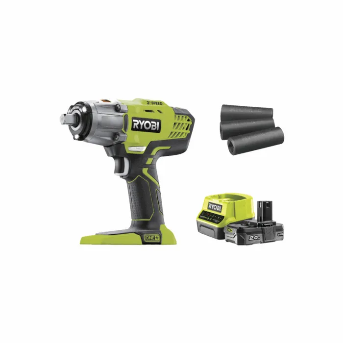 Ryobi Destornillador de 18V con Batería 2.0 Ah, Cargador Rápido y 3 Enchufes Ryobi Destornillador de 18V con Batería 2.0 Ah, Cargador Rápido y 3 Enchufes