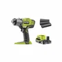 Ryobi Destornillador de 18V con Batería 2.0 Ah, Cargador Rápido y 3 Enchufes
