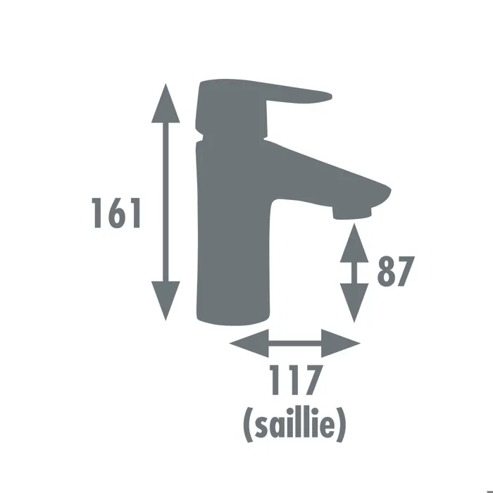 Edouard Rousseau Grifo Monomando de Lavabo Dunedin Cuerpo Latón Cartucho Cerámico Estilo Moderno