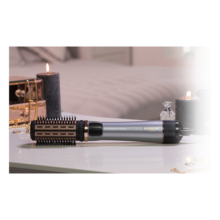 Remington Keratin Protect AS8810 Cepillo de Aire Caliente con Vapor, Plata/Negro/Dorado
