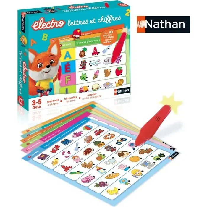 Nathan Juego Electrónico de Letras y Números Electro para Niños: Preguntas y Respuestas con Bolígrafo Interactivo Nathan Juego Electrónico de Letras y Números Electro para Niños: Preguntas y Respuestas con Bolígrafo Interactivo