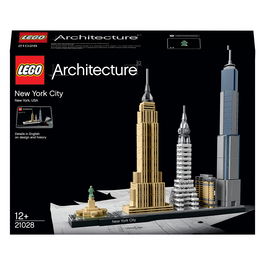 Lego Architecture Skyline - Ciudad de Nueva York con edificios Flatiron, Chrysler, Empire State, One World Trade Center y Estatua de la Libertad