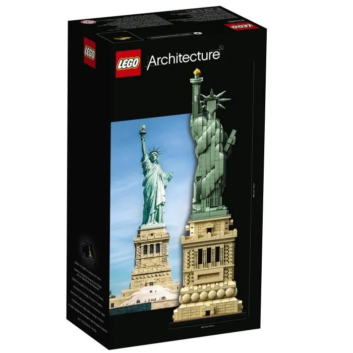 Lego Architecture 21042 La Estatua de la Libertad Réplica de Arquitectura LEGO con Vestido, Corona, Tableta y Antorcha Dorada - 16 Años