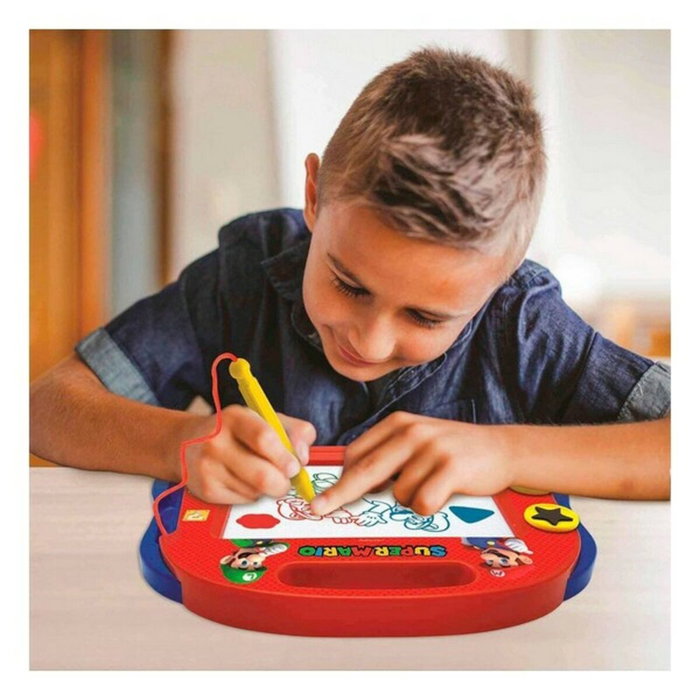 LEXIBOOK Pizarra Super Mario Bros Formato A5 con Accesorios Magnéticos