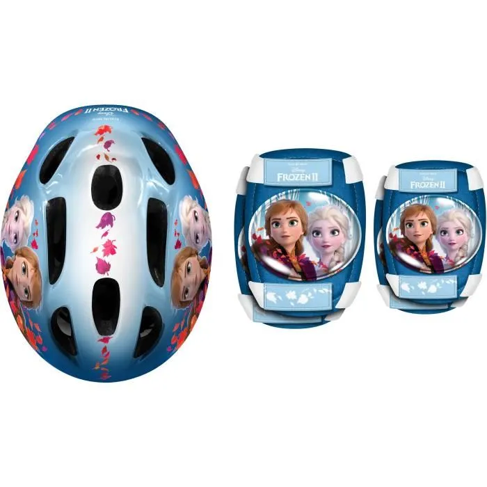 Reine Des Neiges Casco combinado THE QUEEN OF SNOW II + Rodilleras + Coderas para Niña, Talla 50-56 cm