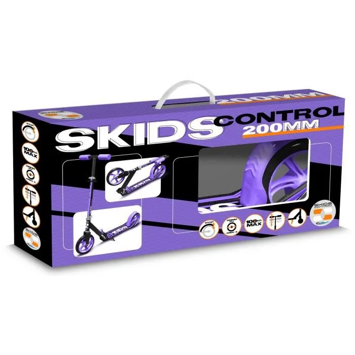 Universal Scooter Plegable Ajustable Ruedas 200mm Plataforma Aluminio Antideslizante 520x98mm Freno Trasero Malva Hasta 100kg