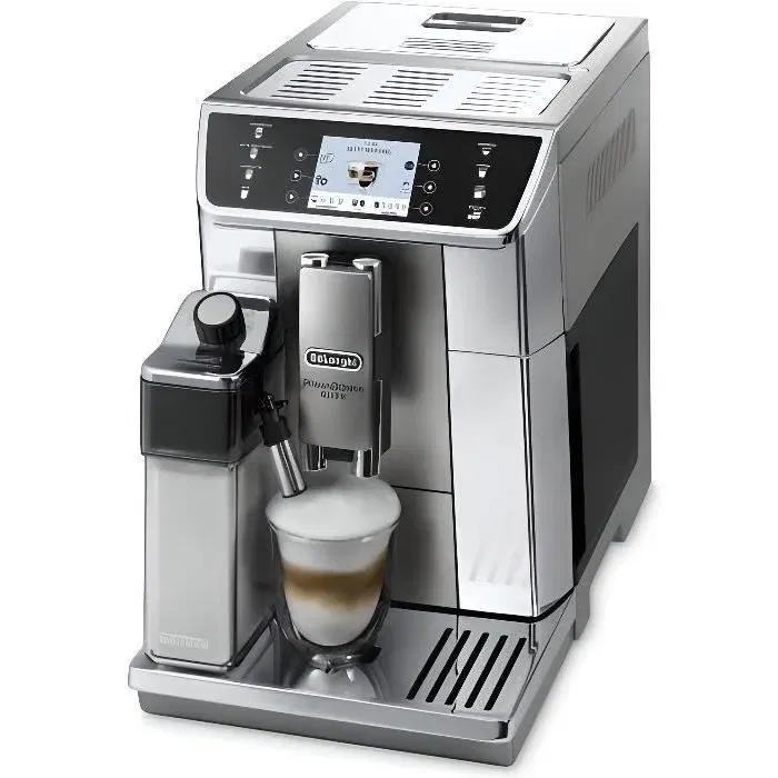 Delonghi ECAM650.55.MS Trituradora conectada Espresso PrimaDonna Elite - Gris, Robot de café conectado con LCD, 400gr Delonghi ECAM650.55.MS Trituradora conectada Espresso PrimaDonna Elite - Gris, Robot de café conectado con LCD, 400gr
